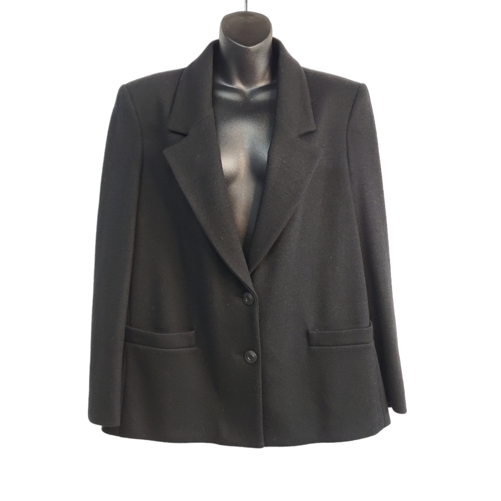Bleyle Women's Black 100% Wool Blazer Jacket Size 14